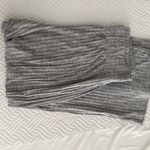 Gray Ribbed Knit Pants
